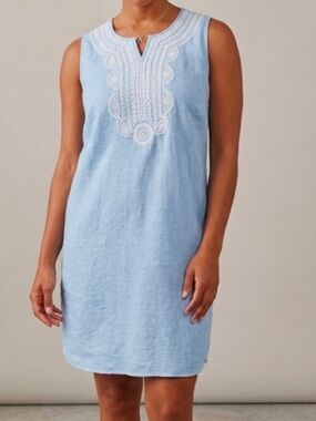 J. Jill Light 100% Linen Sleeveless Shift Dress